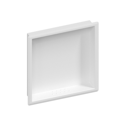 Recessed Large Soap and Shampoo Holder, White Powder Coat