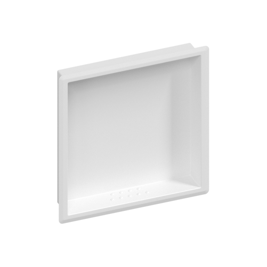 Recessed Large Soap and Shampoo Holder, White Powder Coat
