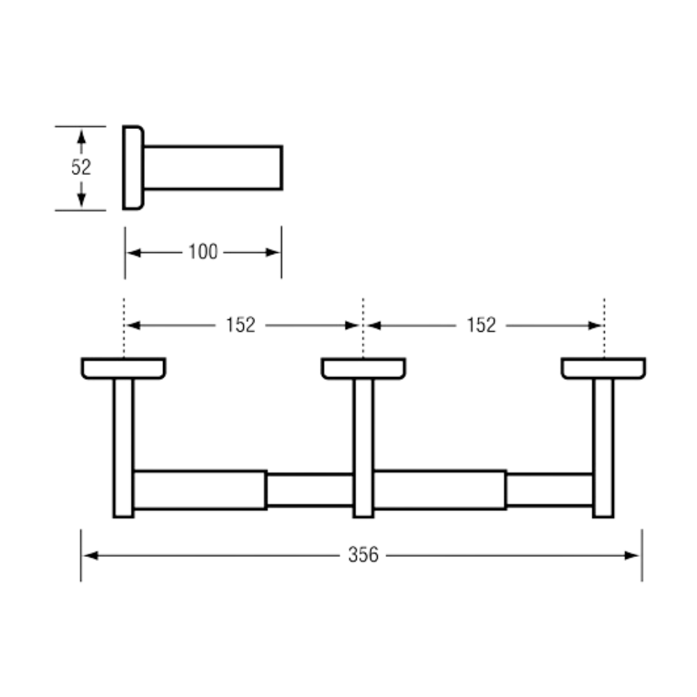 Double Toilet Roll Holder - Designer Black