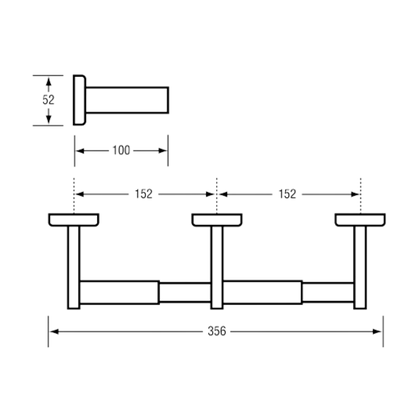Double Toilet Roll Holder - Designer Black