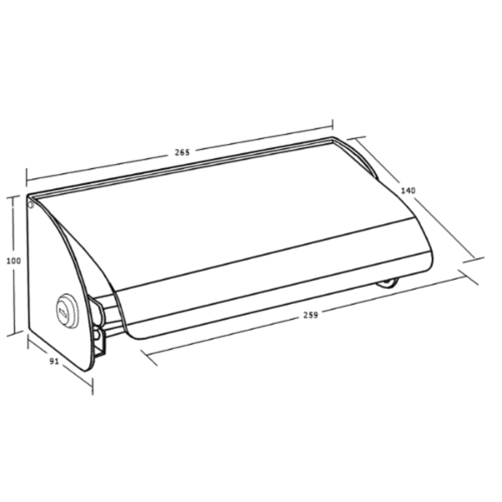 Double Lockable Toilet Roll Holder with Hood PSS