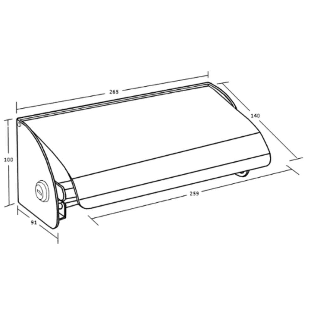 Double Lockable Toilet Roll Holder with Hood SS
