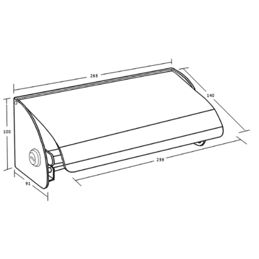 Double Lockable Toilet Roll Holder with Hood SS