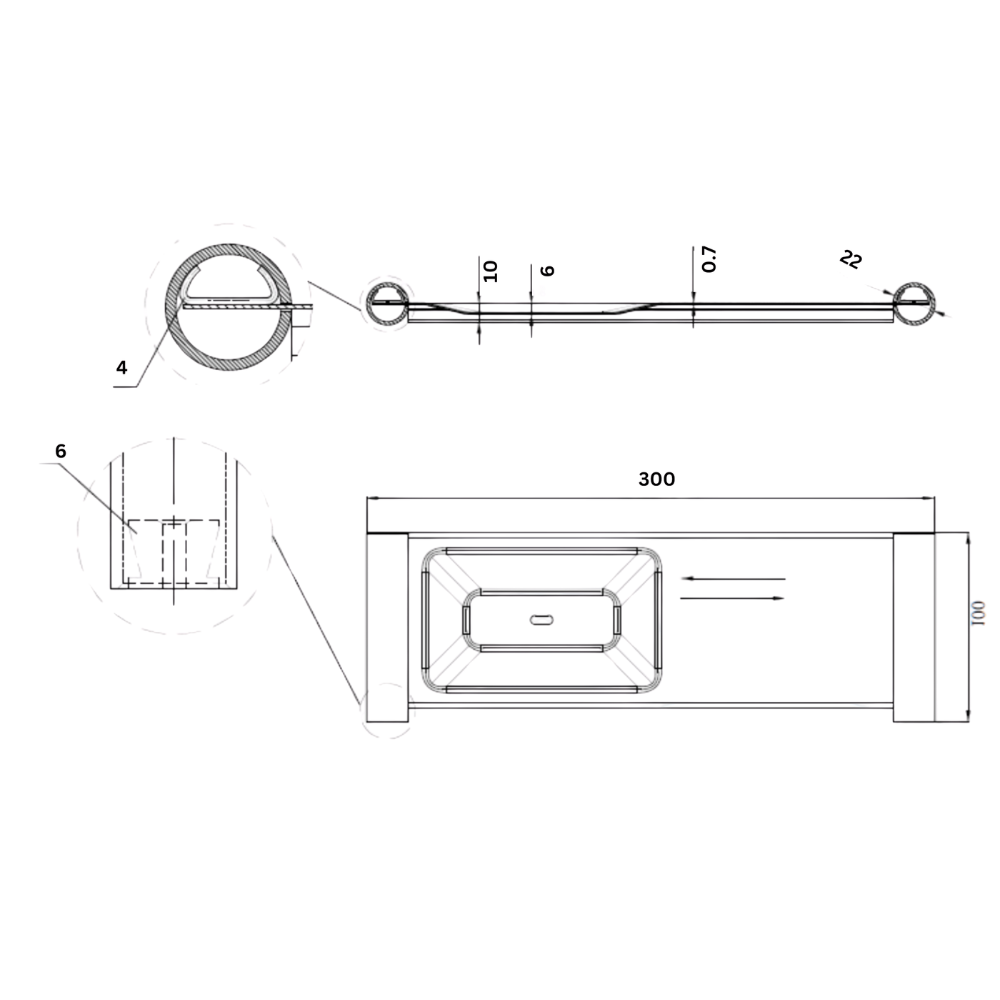 Shower Shelf 300mm - Designer Black