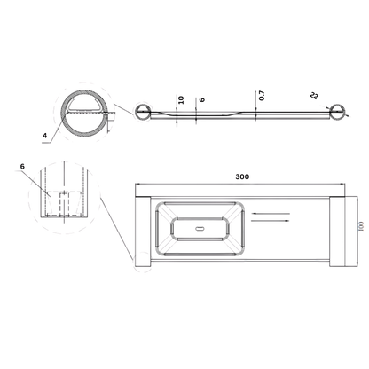 Shower Shelf 300mm - Designer Black