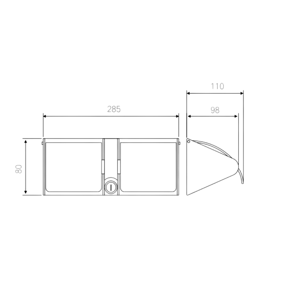 Double Lockable Toilet Roll Holder with Hood PSS