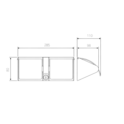 Double Lockable Toilet Roll Holder with Hood PSS