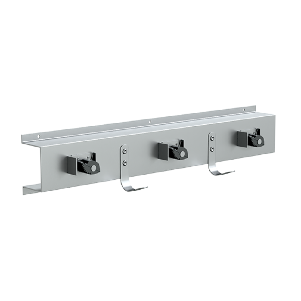 Utility Rack c/w 3 Mop & 2 Rag Hooks SS