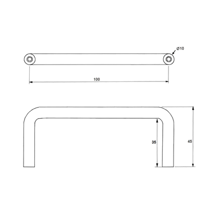 “D” Pull Handle – 110mm C to C SS