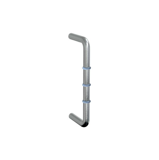 “D” Handle with Clear Rubber Stoppers – 128mm C to C - Antimicrobial