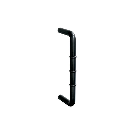 “D” Handle with Black Rubber Stoppers – 128mm C to C - Designer Black