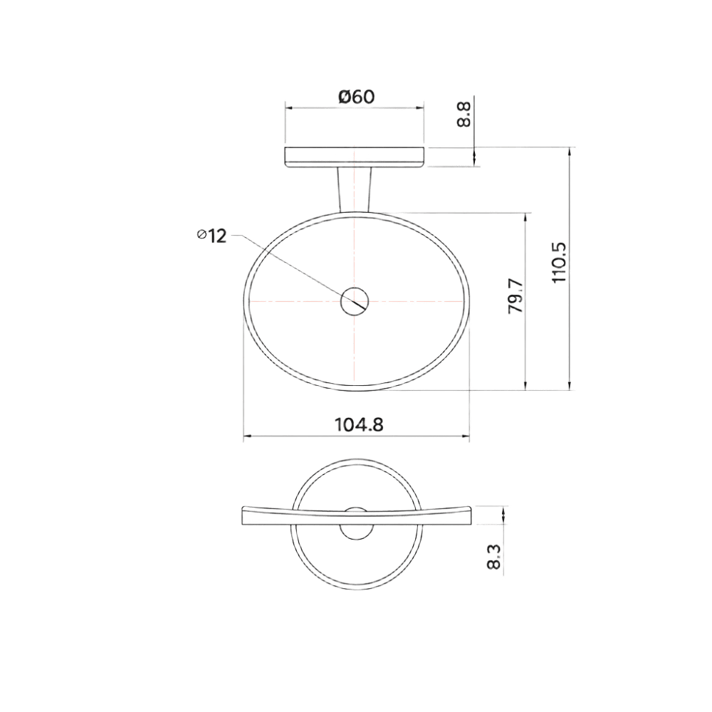 Soap Holder with Zinc Dish (hole) CP