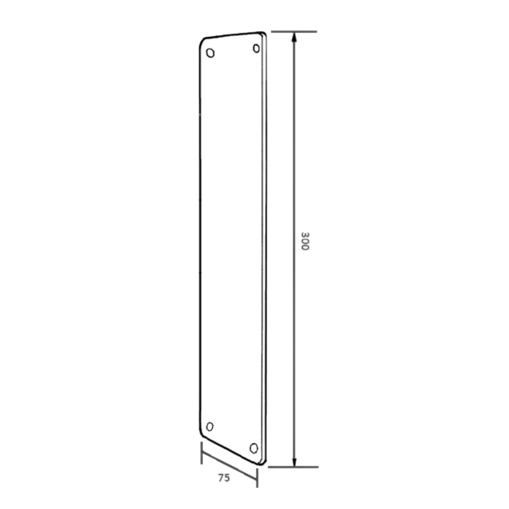 Push Plate – 75mmW x 300mmH SS