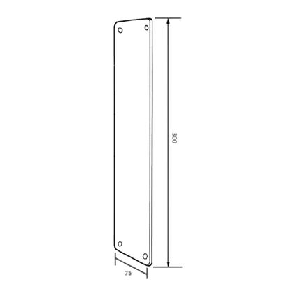 Push Plate – 75mmW x 300mmH SS