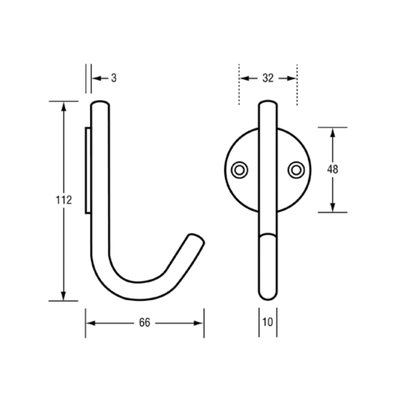 Catheter / IV Hook 66mm Proj SS