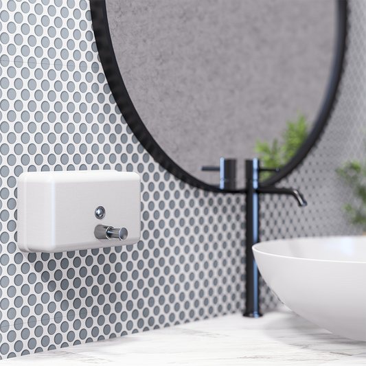 Horiz Liquid Soap Dispenser PC White