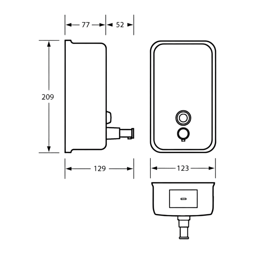 Ellipse Vertical RD Soap Dispenser SS