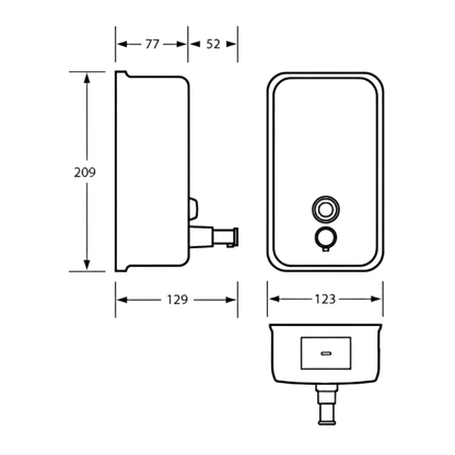 Ellipse Vertical RD Soap Dispenser SS
