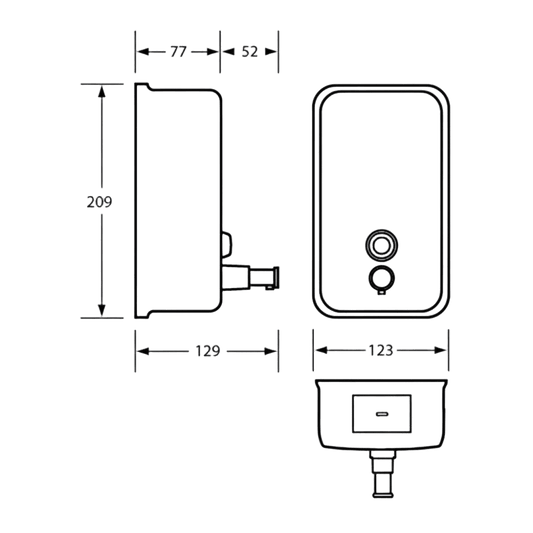 Ellipse Vertical RD Soap Dispenser SS
