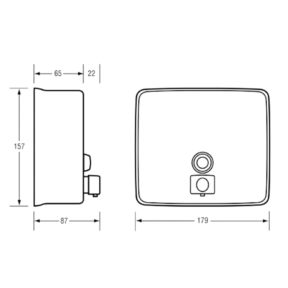 Square Soap Dispenser c/w Black Valve SS