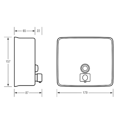 Square Soap Dispenser c/w Black Valve SS