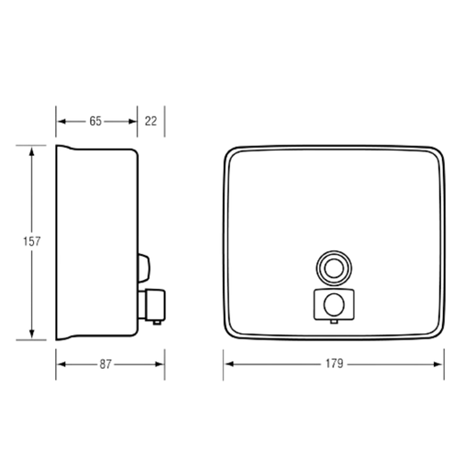 Square Soap Dispenser c/w Black Valve SS