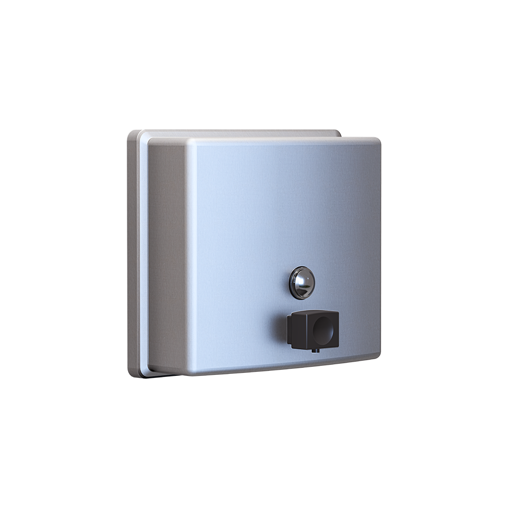 Square Soap Dispenser c/w Black Valve SS