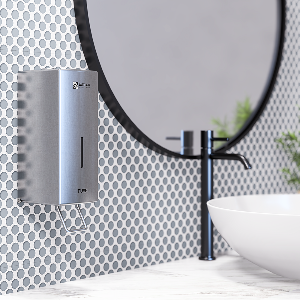 Vertical soap dispenser push lever - SS
