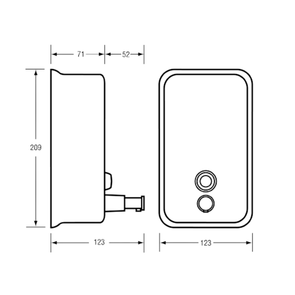 Vertical Liquid Soap Dispenser  – 1.2L Capacity, White Powder Coat Finish