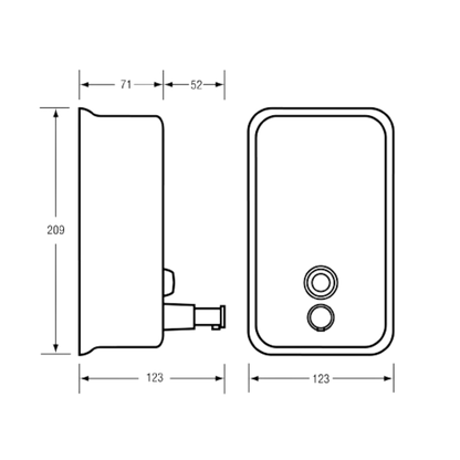 Vertical Liquid Soap Dispenser  – 1.2L Capacity, White Powder Coat Finish