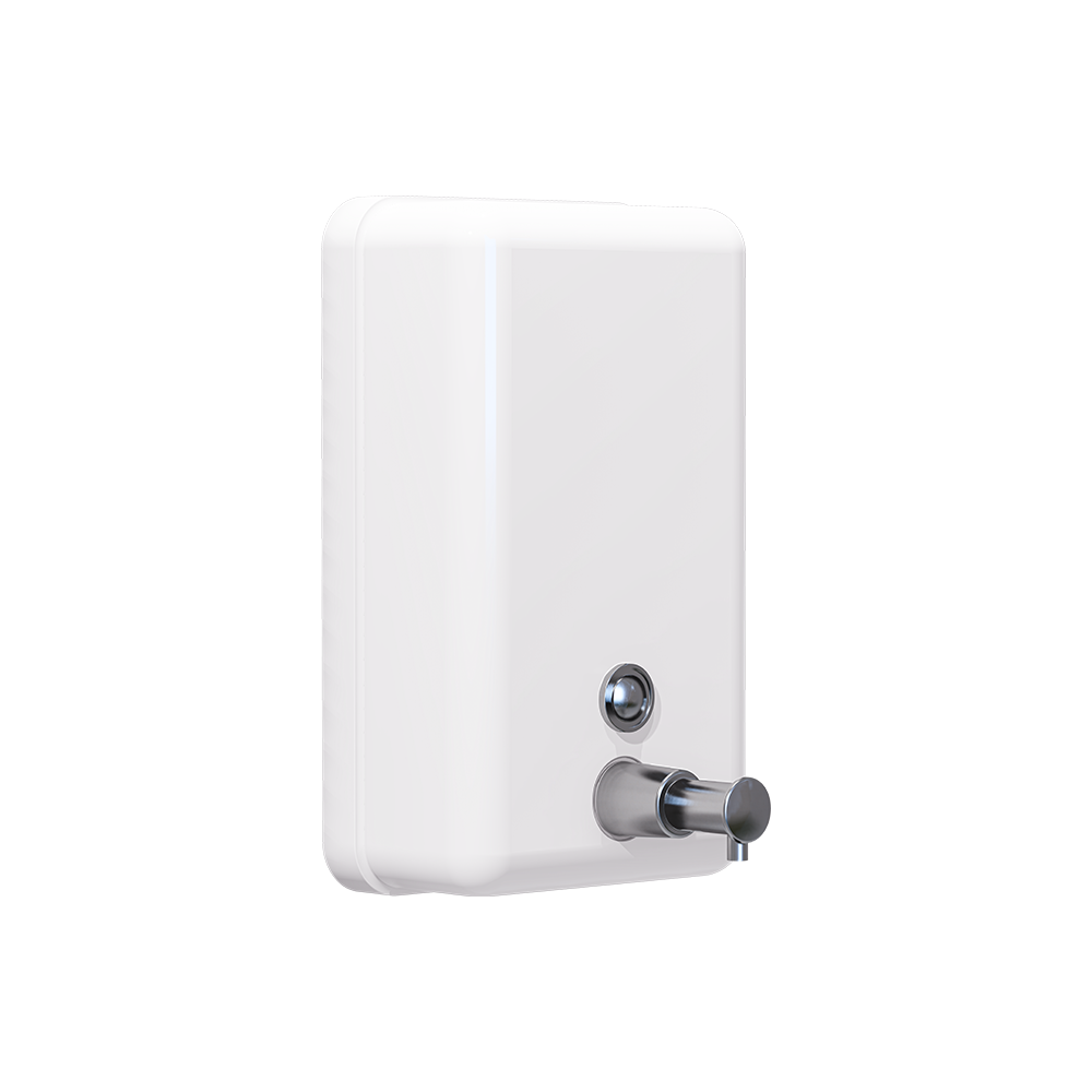 Vertical Liquid Soap Dispenser  – 1.2L Capacity, White Powder Coat Finish