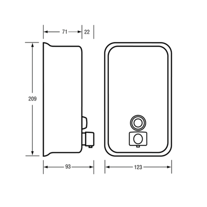 Vert Soap Dispenser c/w Black Valve SS
