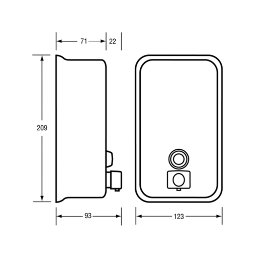 Vert Soap Dispenser c/w Black Valve SS
