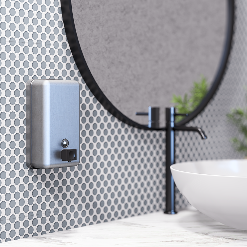 Vert Soap Dispenser c/w Black Valve SS