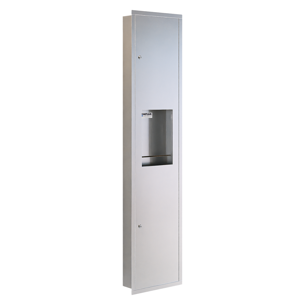 Recessed Paper Towel Dispenser and 11.5 Litre Waste Receptacle SS