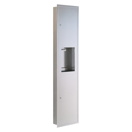 Recessed Paper Towel Dispenser and 11.5 Litre Waste Receptacle SS