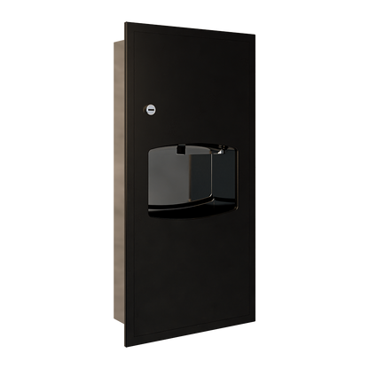 Recessed Paper Towel Dispenser & 6.5L Waste Receptacle in Designer Black