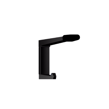 202C Designer Black Concealed Coat Hook with Bumper - With Screw Fixings