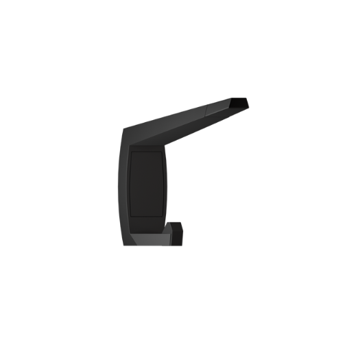 Moda Series Designer Black Concealed Coat Hook with Bumper – With Screw Fixings