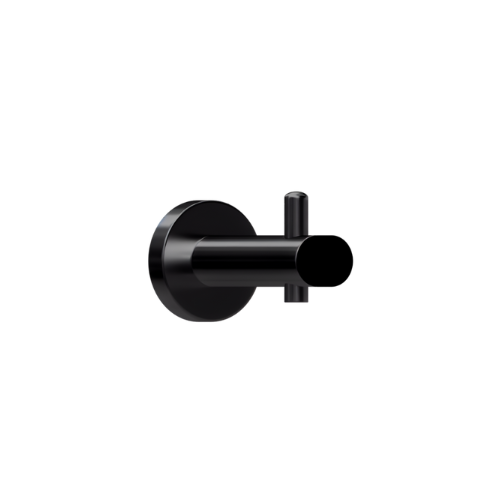 700 Series Designer Black Coat Hook with Bumper – Concealed - With Screw Fixings