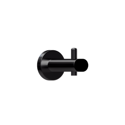 700 Series Designer Black Coat Hook with Bumper – Concealed - With Screw Fixings