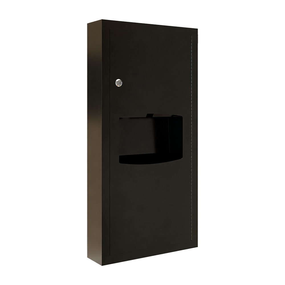 Surface Mounted Paper Towel Dispenser & 6.5L Waste Receptacle in Designer Black