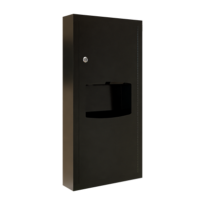 Surface Mounted Paper Towel Dispenser & 6.5L Waste Receptacle in Designer Black