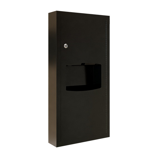 Surface Mounted Paper Towel Dispenser & 6.5L Waste Receptacle in Designer Black