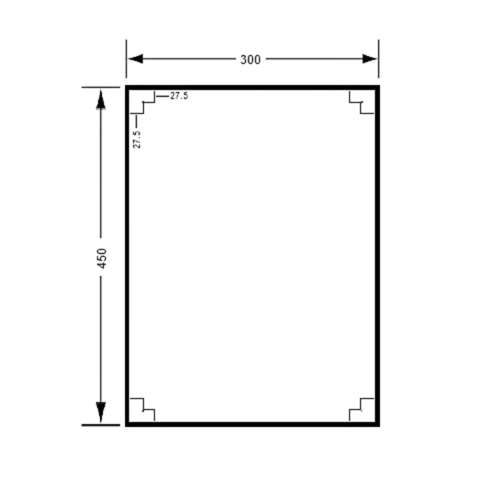 Mirror 300mm x 450mm SS