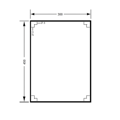 Mirror 300mm x 450mm SS
