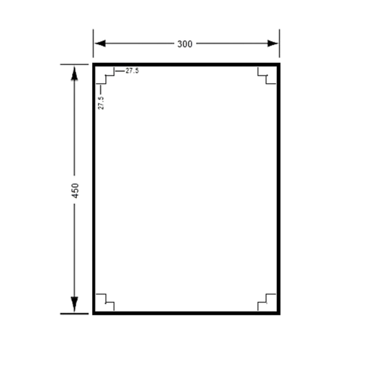 Mirror 300mm x 450mm SS