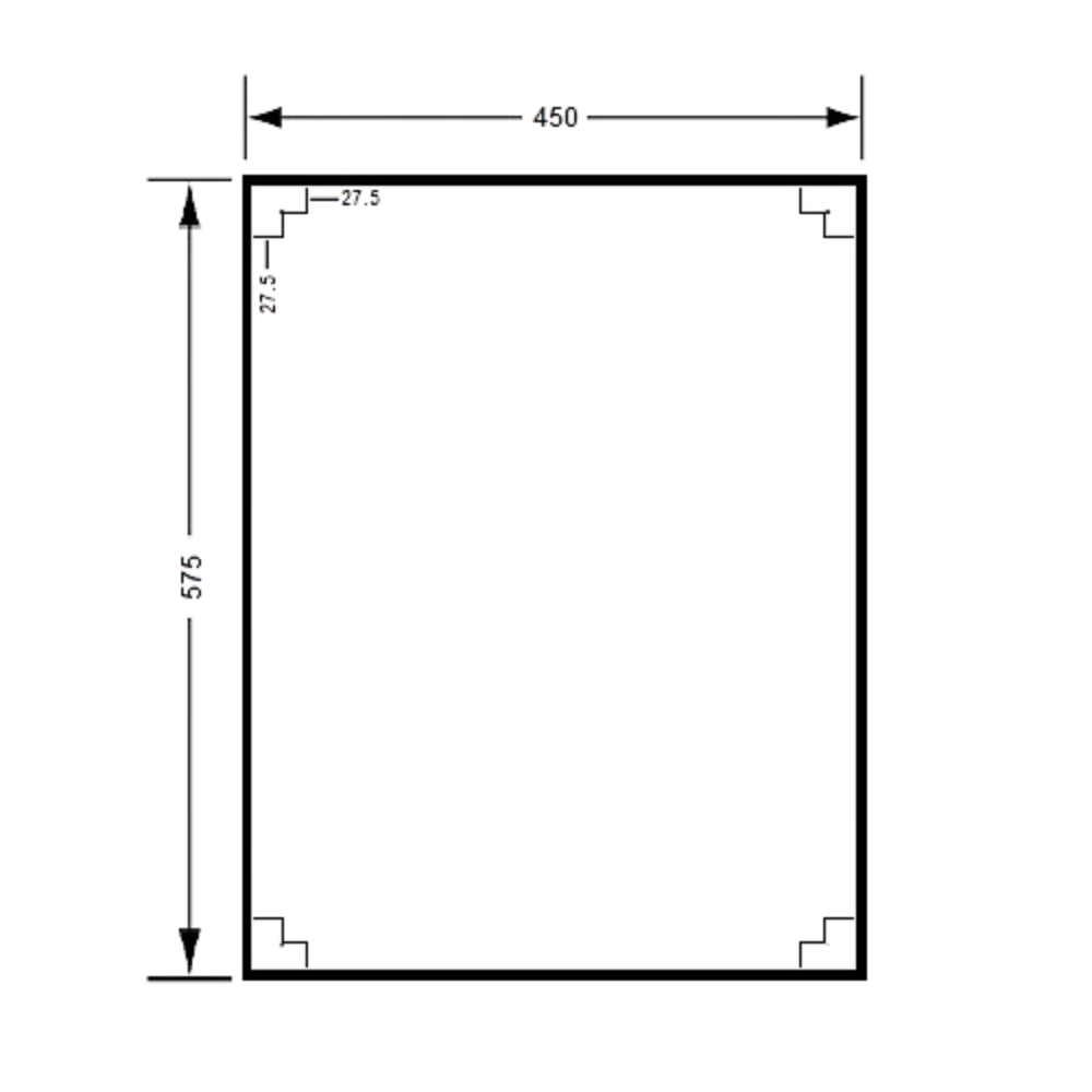 Mirror 450mm x 575mm SS