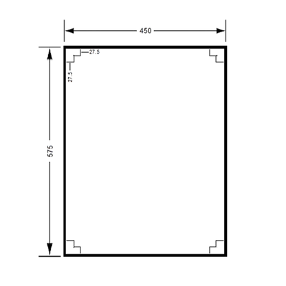 Mirror 450mm x 575mm SS