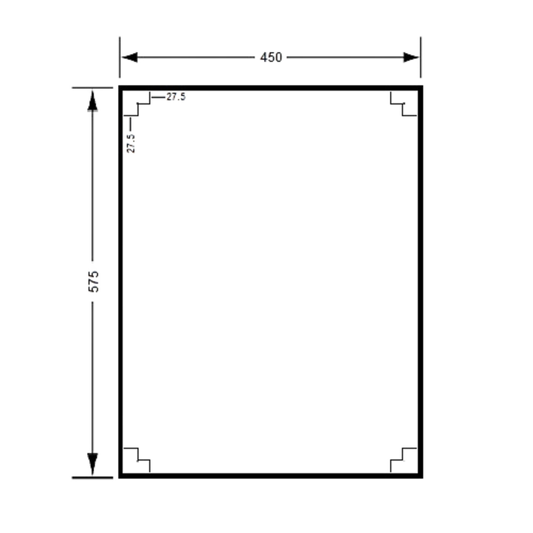 Mirror 450mm x 575mm SS
